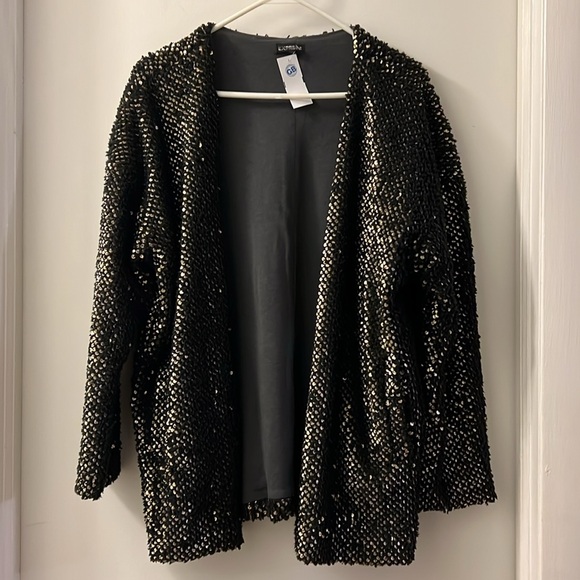 NWT Express open front fleece and sequin jacket - Picture 3 of 9